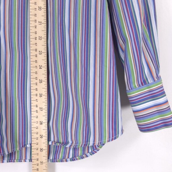 St. Croix MADE IN ITALY Multicolor Striped Long Sleeve‎ Button Up Shirt MEDIUM - Picture 6 of 10